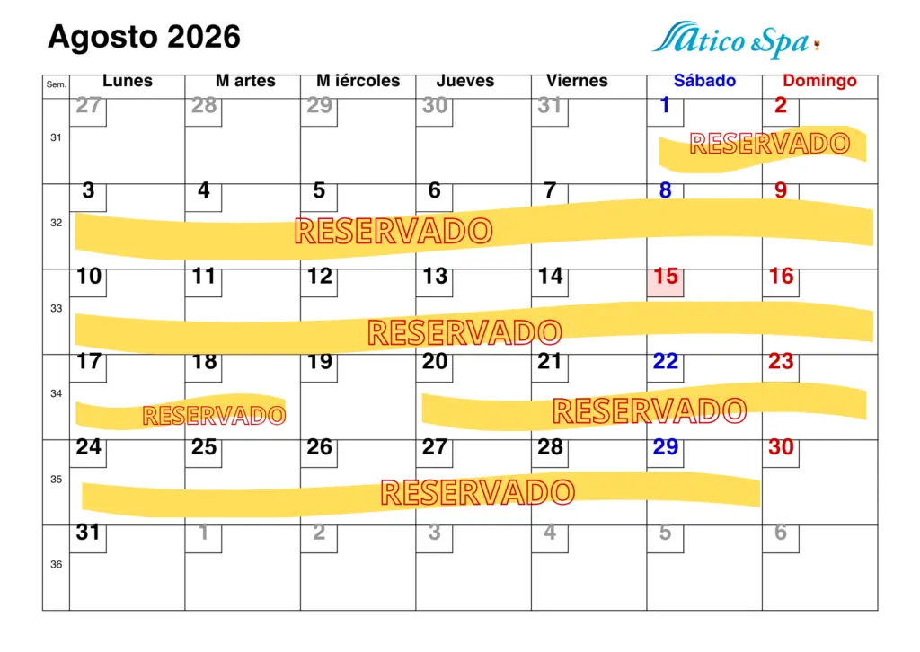 3.agos calendario agosto atico&spa de lujo